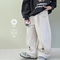 男童加绒裤子儿童运动卫裤冬宽松中大童童装休闲长裤 5115106O6