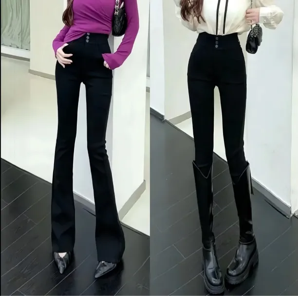 微喇裤休闲裤加绒拖地喇叭裤女显瘦喇叭裤衣服百搭春秋秋冬打底