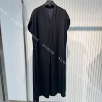 【青青】新中式真丝龟裂纹国风显瘦透气V领连衣裙W972