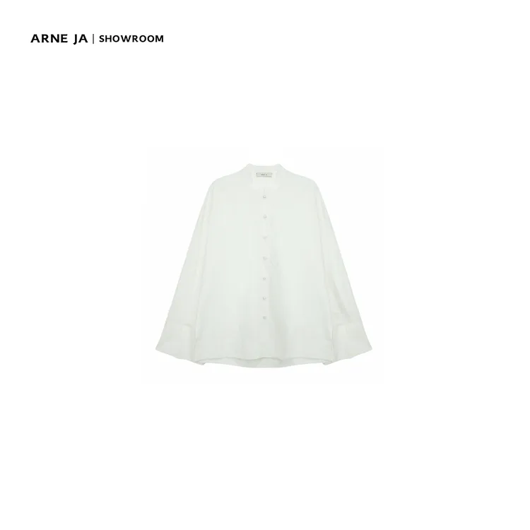 ARNE JA｜“素简主义”砂洗褶皱立领设计感棉质衬衫D3S1044S