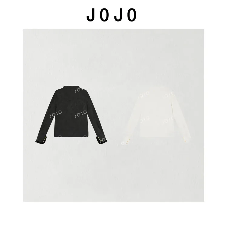 玖了个玖 2025冬款 极简立体浮雕刺绣水貂毛袖口上衣 2510C7062