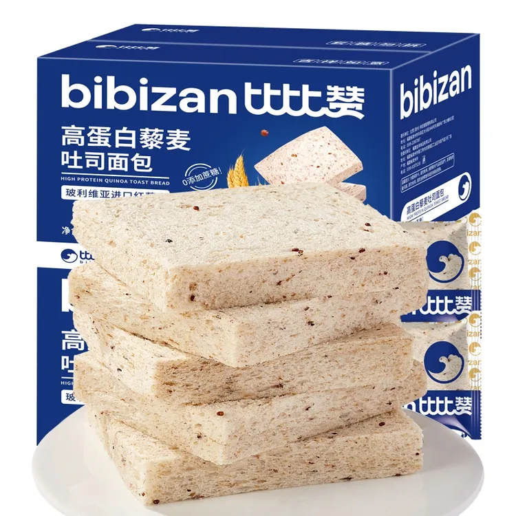 比比赞无边高蛋白零食小吃休闲食品吐司面包早餐整箱批发营养藜麦