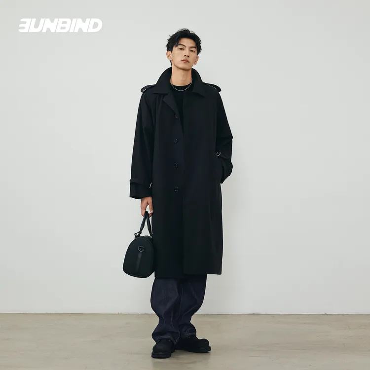 3UNBIND【战壕风衣】男士长款风衣Camden经典版型莱赛尔棉混纺