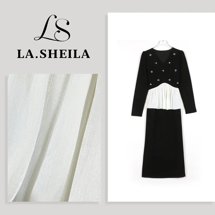 LA.Sheila“伊丽莎白流光”水钻四叶草连衣裙253-LYQ/0823-25220
