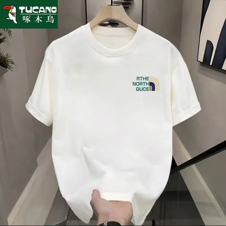 啄木鸟短袖休闲夏季圆领T恤学生上衣印花ins百搭韩版夏装大码