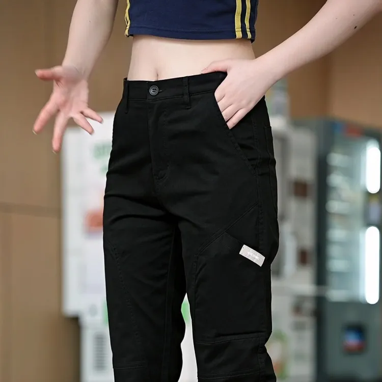 早秋潮牌新品纯棉男士休闲裤弹力户外男装工装裤宽松直筒战术男裤