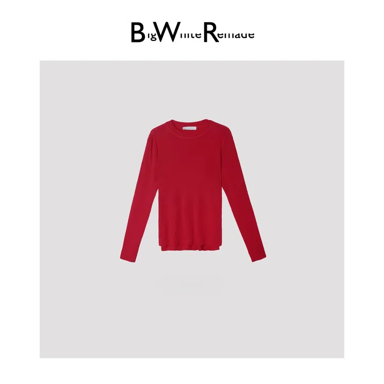 BIG WHITE REMADE“幻粉舞歌”高定50进口羊毛舒感百搭T恤D5L892-1