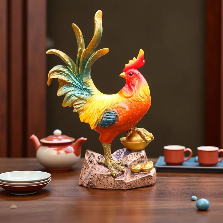 元宝公鸡家居店铺摆件户外庭院美化装饰布置造景工艺品乔迁礼品