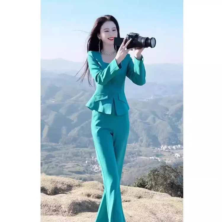 高级感名媛气质小香风西装裤子职业套装女冬装