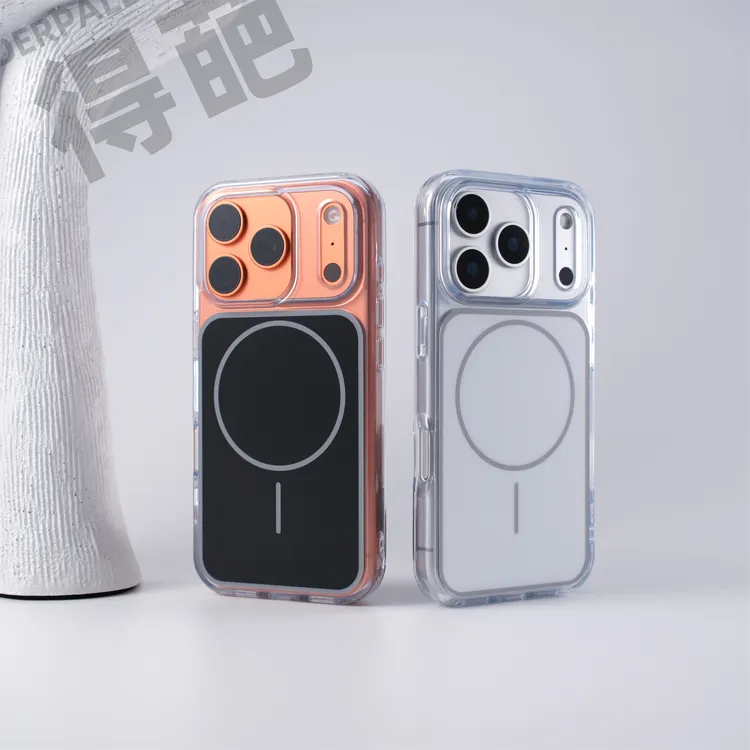 得葩透明软边四角防摔气囊苹果17promax磁吸手机壳iphone16撞色15