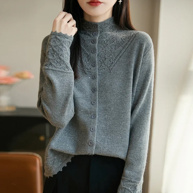 高端微胖mm秋冬大码半高领女士毛衣高级感内搭可外穿针织打底开衫