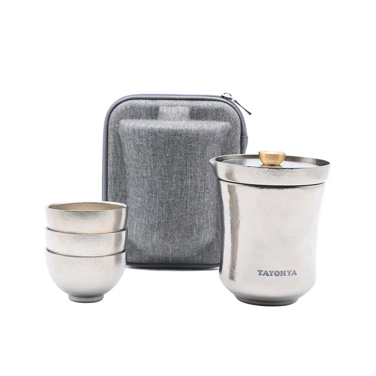 多样屋钛雅悠220ml旅行茶具组-钛本色车载旅游户外便携式野营茶具
