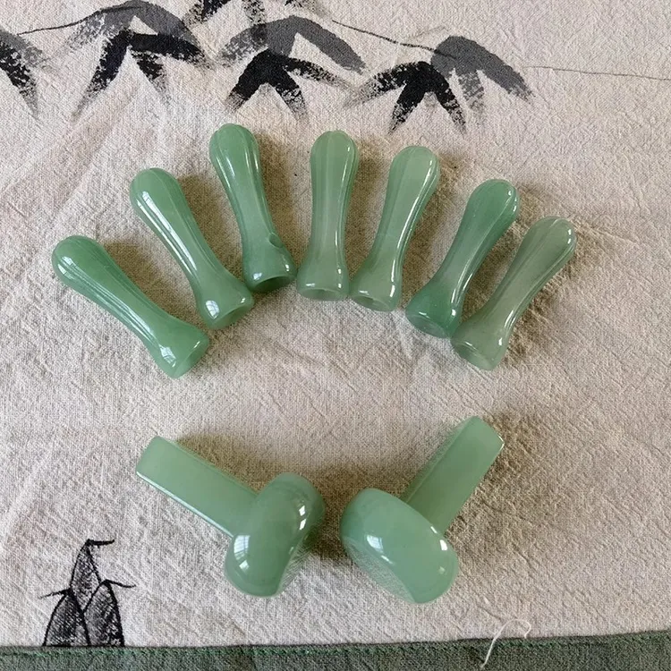 秋水【秋水古琴】古琴玉轸雁足整体雕刻 足白玉琴轸金丝玉琴轸