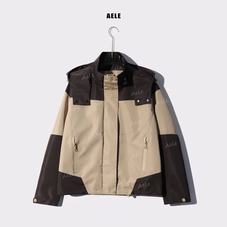 AELE【酷坦】拼接撞色防风短款连帽外套 W853 2758 AD