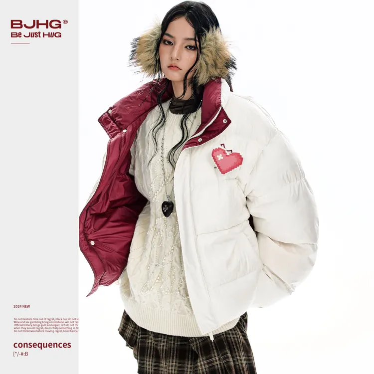 BJHG不计后果羽绒服男款冬季新款潮牌宽松加厚保暖90白鸭绒外套女