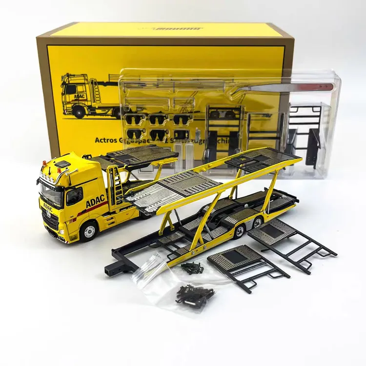 GCD 1:64 奔驰 Actros 一拖八运输车 合金汽车模型 收藏摆件