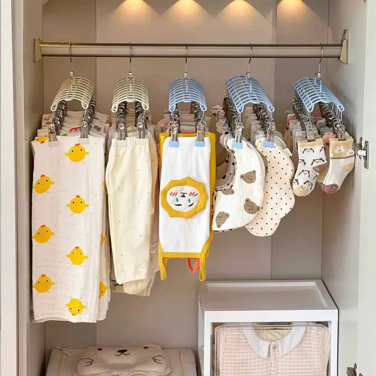 多夹子婴儿衣架宝宝专用家用新生儿童袜子晾晒架多功能收纳挂衣架