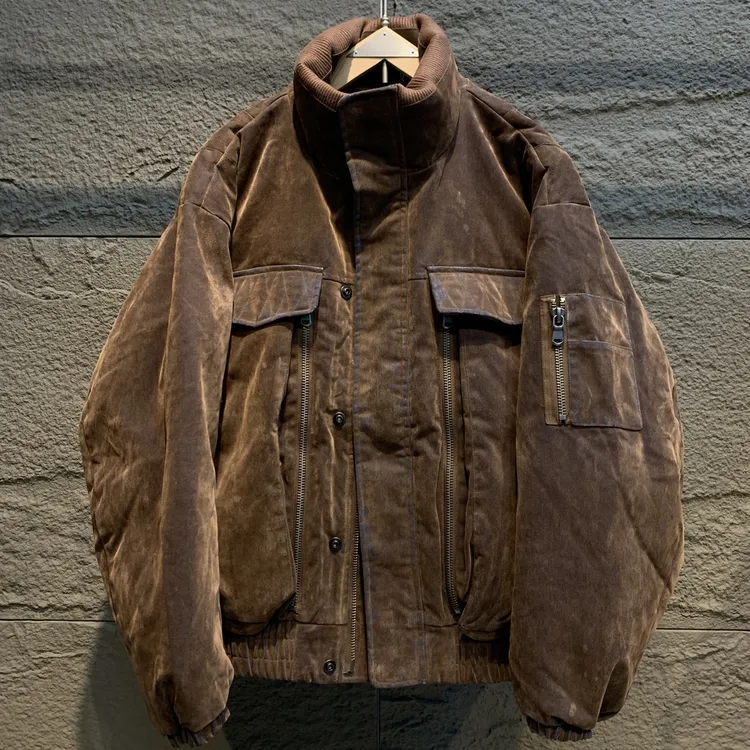 3076重磅底特律中古轻奢机能工装牛仔飞行羽绒夹克