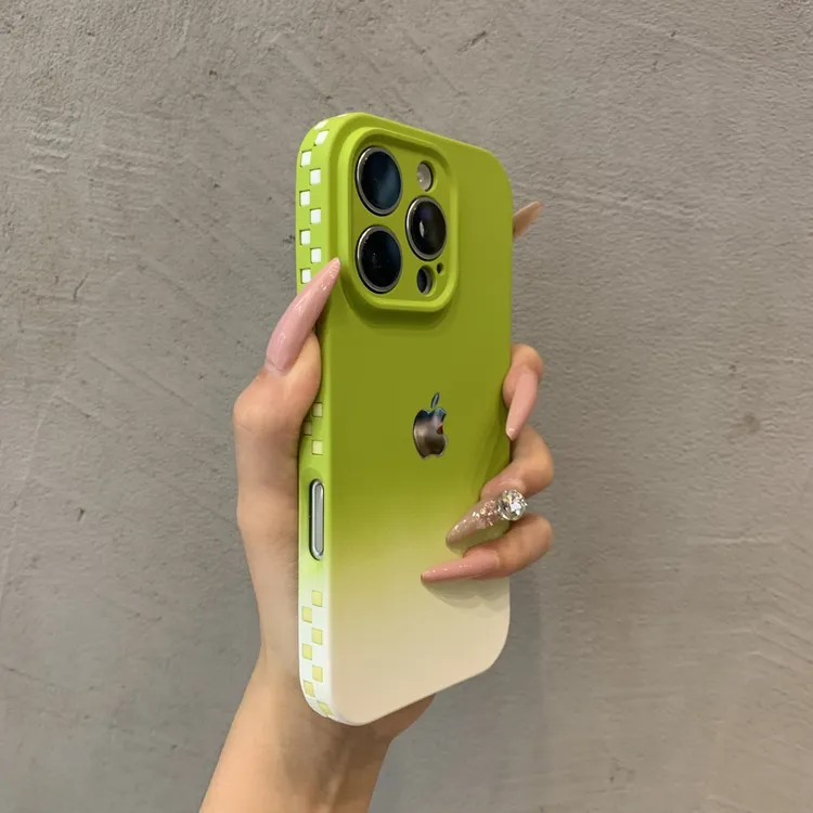 高级渐变肤感方块适用苹果16手机壳iPhone15promax简约15女14软13