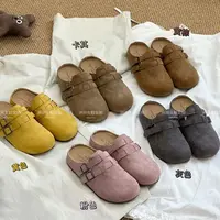 内增高~复古包头半拖鞋女一脚蹬春季森女风时尚百搭懒人拖勃肯