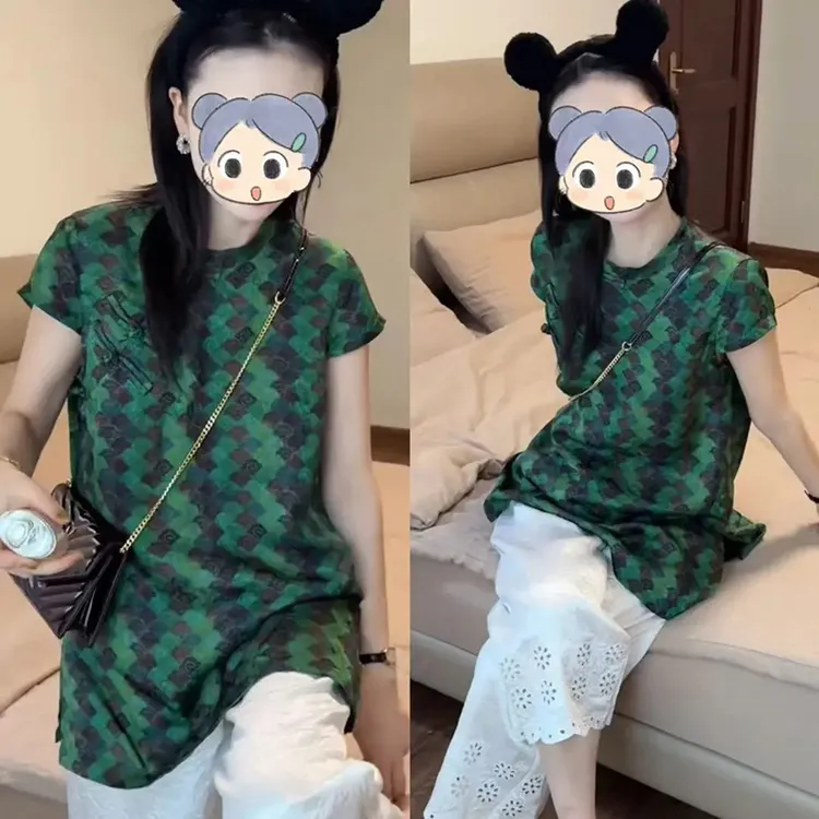 2025夏季新款新中式国风斜门襟印花气质上衣设计感休闲裤套装