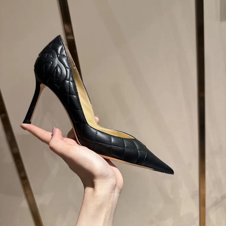 【MisT tt】羊皮高跟鞋尖头2025年新款单鞋细跟浅口高跟鞋