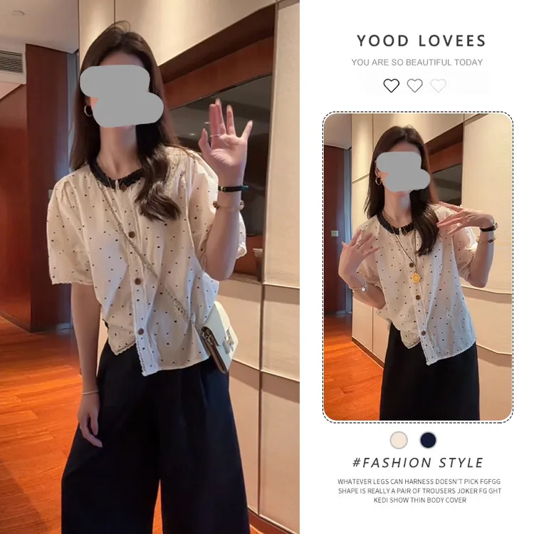 夏季法式小资独特精致套装洋气别致短袖衬衫休闲长裤女款2025新款