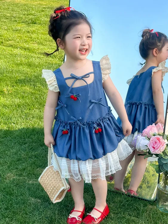 女童夏季2025公主裙女童连衣裙小女孩洋气韩版女宝儿童韩版裙子