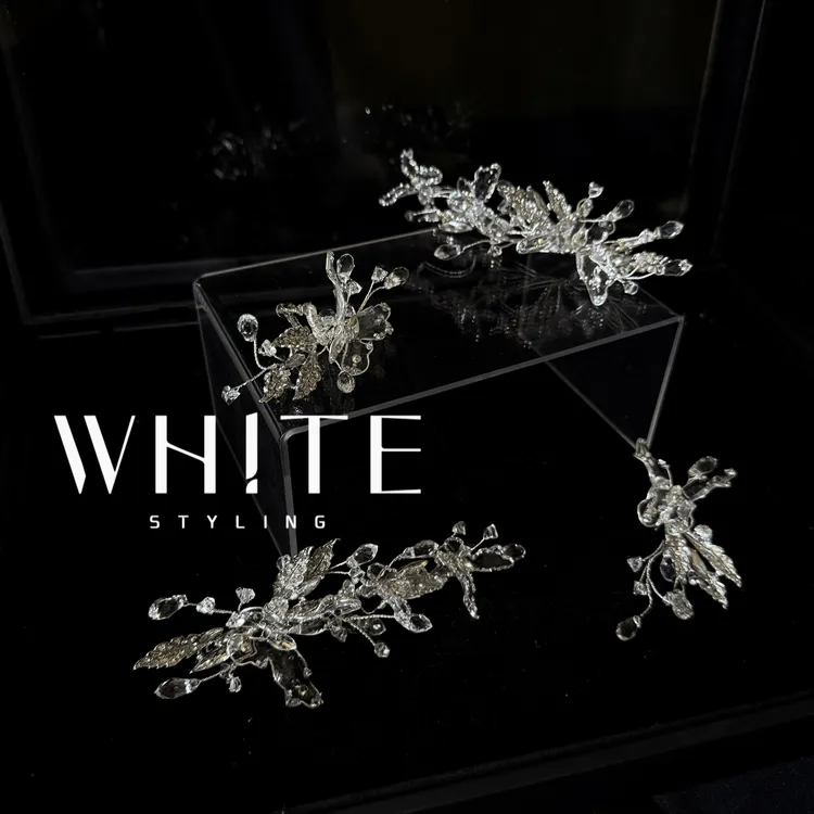 非金属仿水晶婚庆饰品 WHITE手作“水晶公主”四件套
