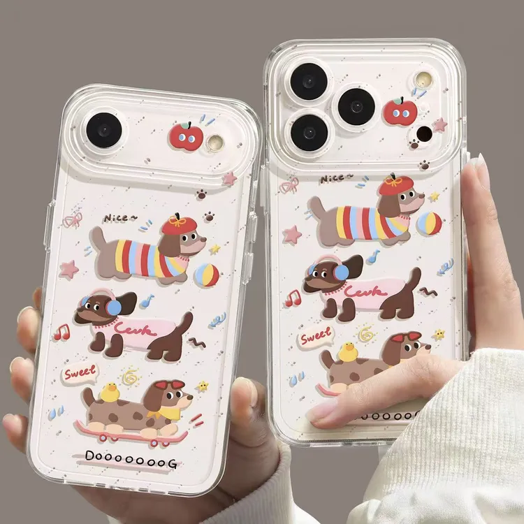 滑板腊肠狗太空壳适用iphone17Promax17air手机壳华为P70vivo小米