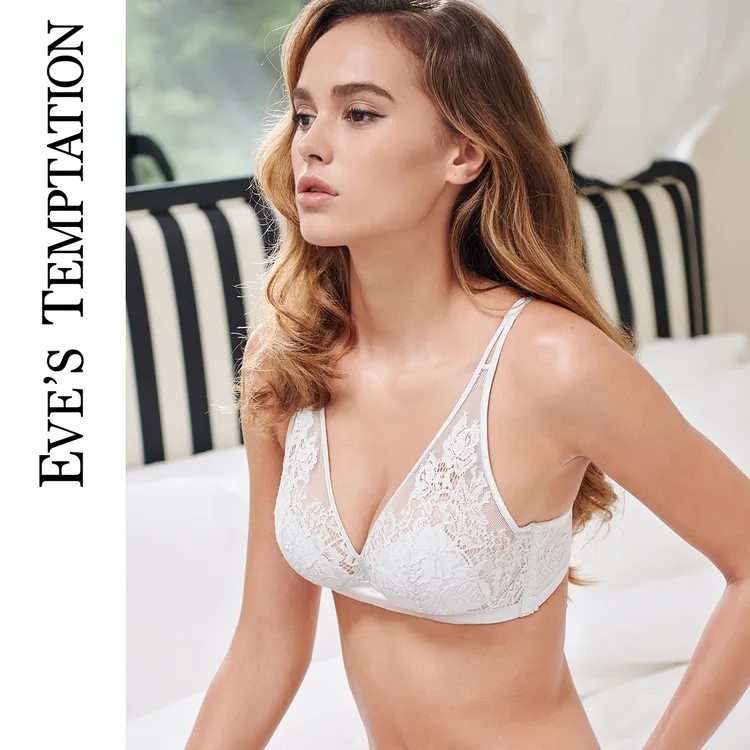 浪漫唯美承托记忆软钢圈防凸点兔兔杯超薄蕾丝款胸觅天组