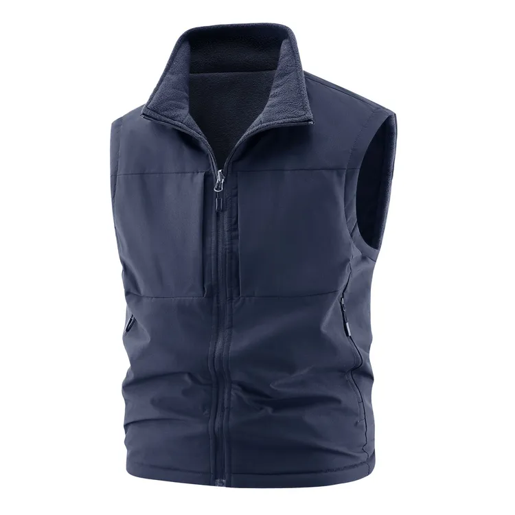 双面穿秋冬季男士马甲新款户外休闲无袖外套中老年爸爸装背心坎肩