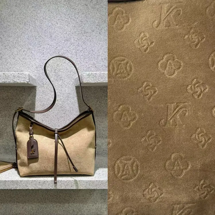 高级感复古麂皮绒印花大容量托特腋下包女2025新款百搭通勤时尚包