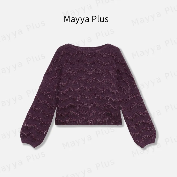 【轻法温柔】Mayya Plus麦芽定制毛茸茸气质显瘦针织衫上衣32547307