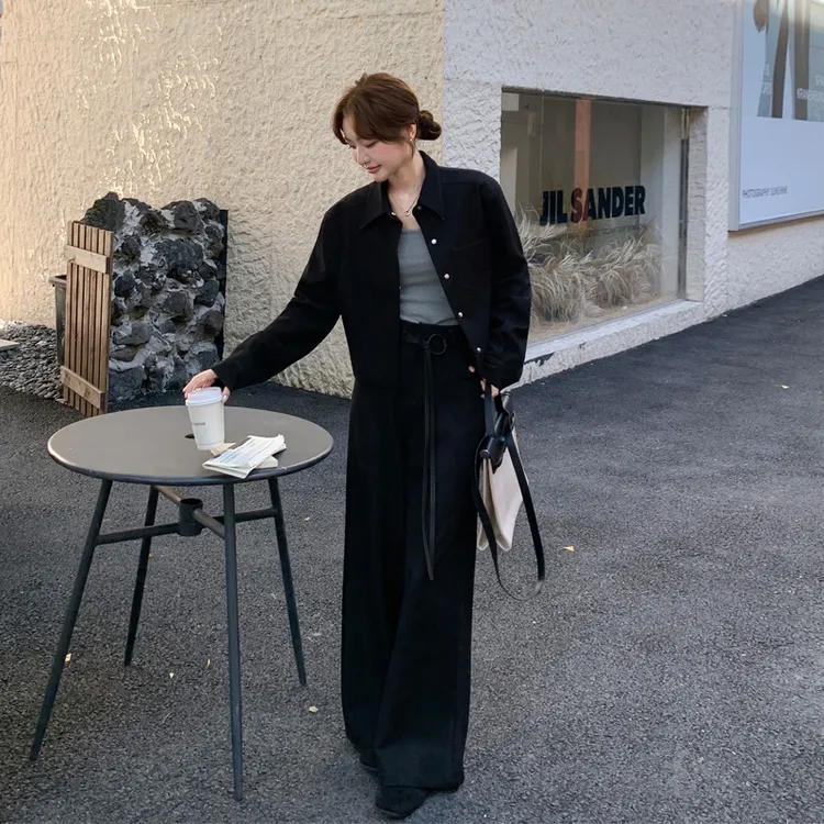 韩系穿搭轻熟风套装裤女2025春秋新款高级感气质显瘦松弛感两件套