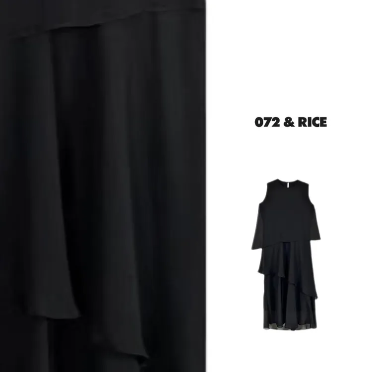 072 & RICE【墨尔本裙】醋酸 夏季休闲小众设计无袖连衣裙 QB031 