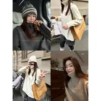 大婉酱微胖定制【头包脸2.0】冬季宽松洋气多巴胺高领厚毛衣女5792D