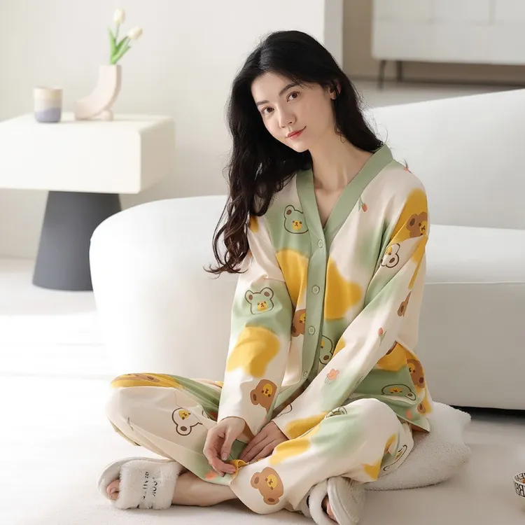 【2025新款】女款春夏秋冬大码薄款奢华高贵可外穿家居服套装M到2XL