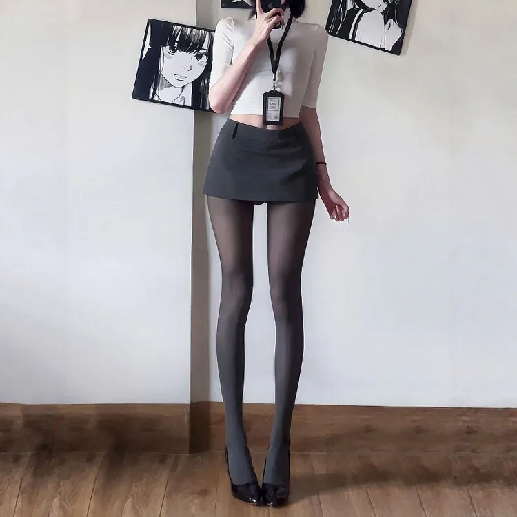 春秋冬季深灰女打底裤夏季百搭简约丝袜提臀袜微透肉朦胧感连袜