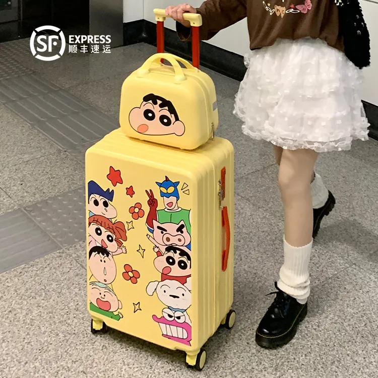 【顺丰发】蜡笔小新行李箱女学生20寸万向轮登机箱24寸拉杆箱旅行箱