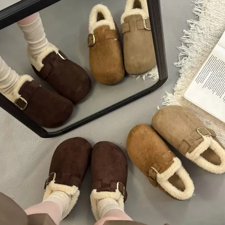 君君羊羔毛勃肯鞋跟高4.5厘米8989-8