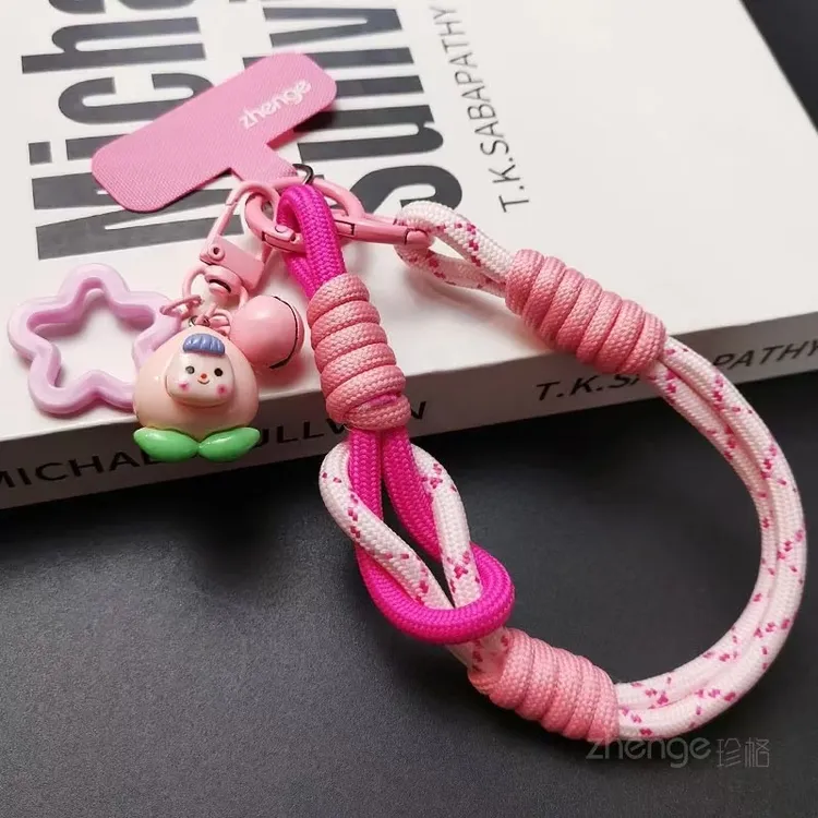 手机挂绳短款手腕指环带子男女户外旅游撞色编织手提挂链壳套结实