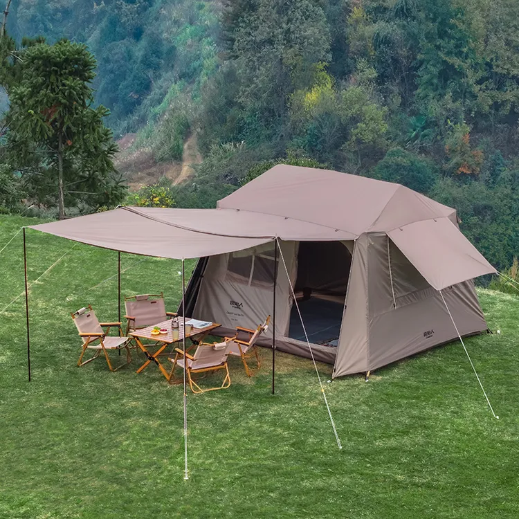 【原始人屋脊帐篷】户外露营便携式折叠野营过夜防暴雨冬季保暖装备