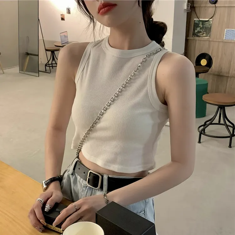 法式运动背心女短款春夏2025超火外穿辣妹设计感小众内搭吊带上衣