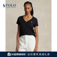 Ralph Lauren/拉夫劳伦女装 经典款棉质平纹针织V领T恤RL24239
