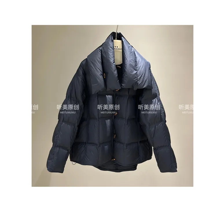 【听美旗舰店】原创90大朵绒围巾保暖羽绒服