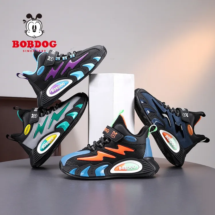 巴布豆男童鞋秋冬季新款运动鞋防水皮面休闲女孩百搭轻便儿童鞋子