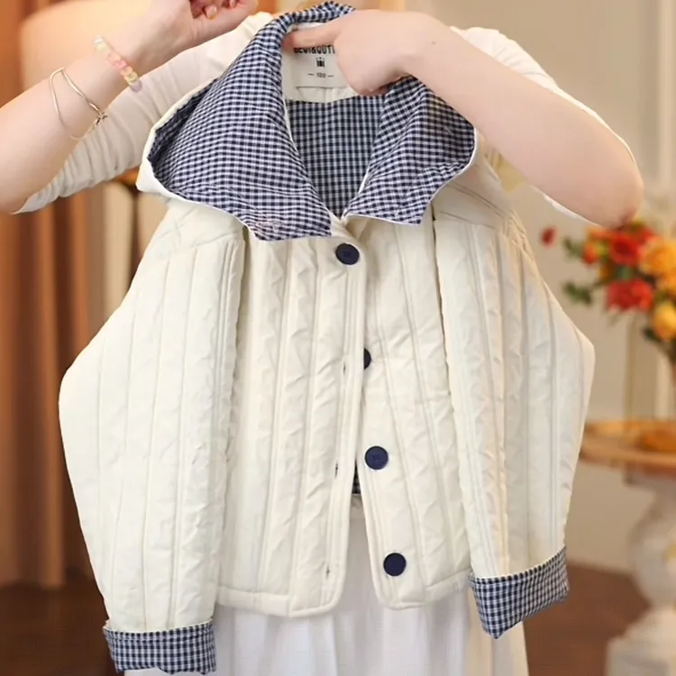 女童夹棉外套2025秋冬新款女童棉服外套加厚中大童洋气QSC2451