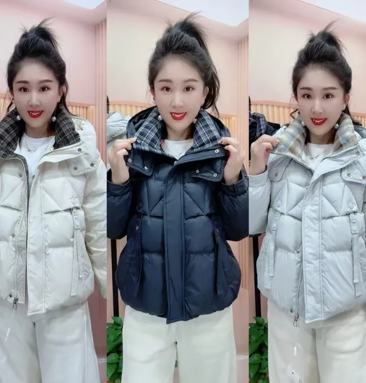 5503S时尚常规连帽保暖防寒服冬季洋气羽绒服短款