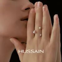 925银合成锆石戒指 赫生HUSSAIN星点零星指女小众设计开口戒高级